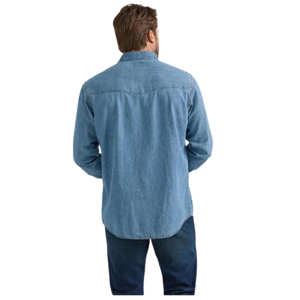 Wrangler Men's Classic Fit Denim L/S Western Shirt