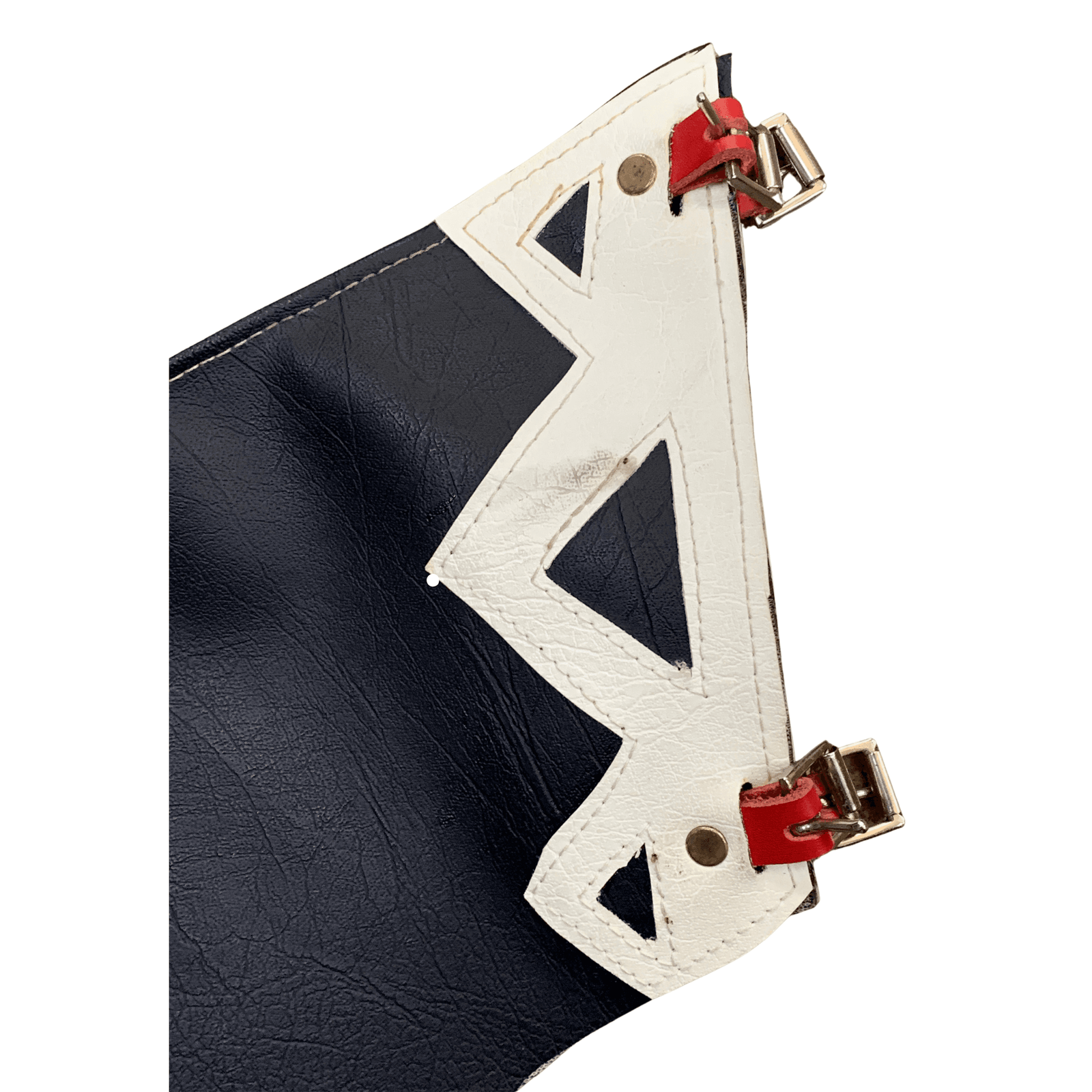 26 Inch Vinyl & Leather Tooling Poddy Chaps Rocky Mavericks
