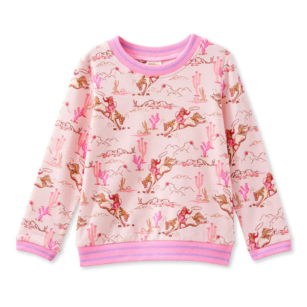 Pink sweatshirt with dog pattern on a white background