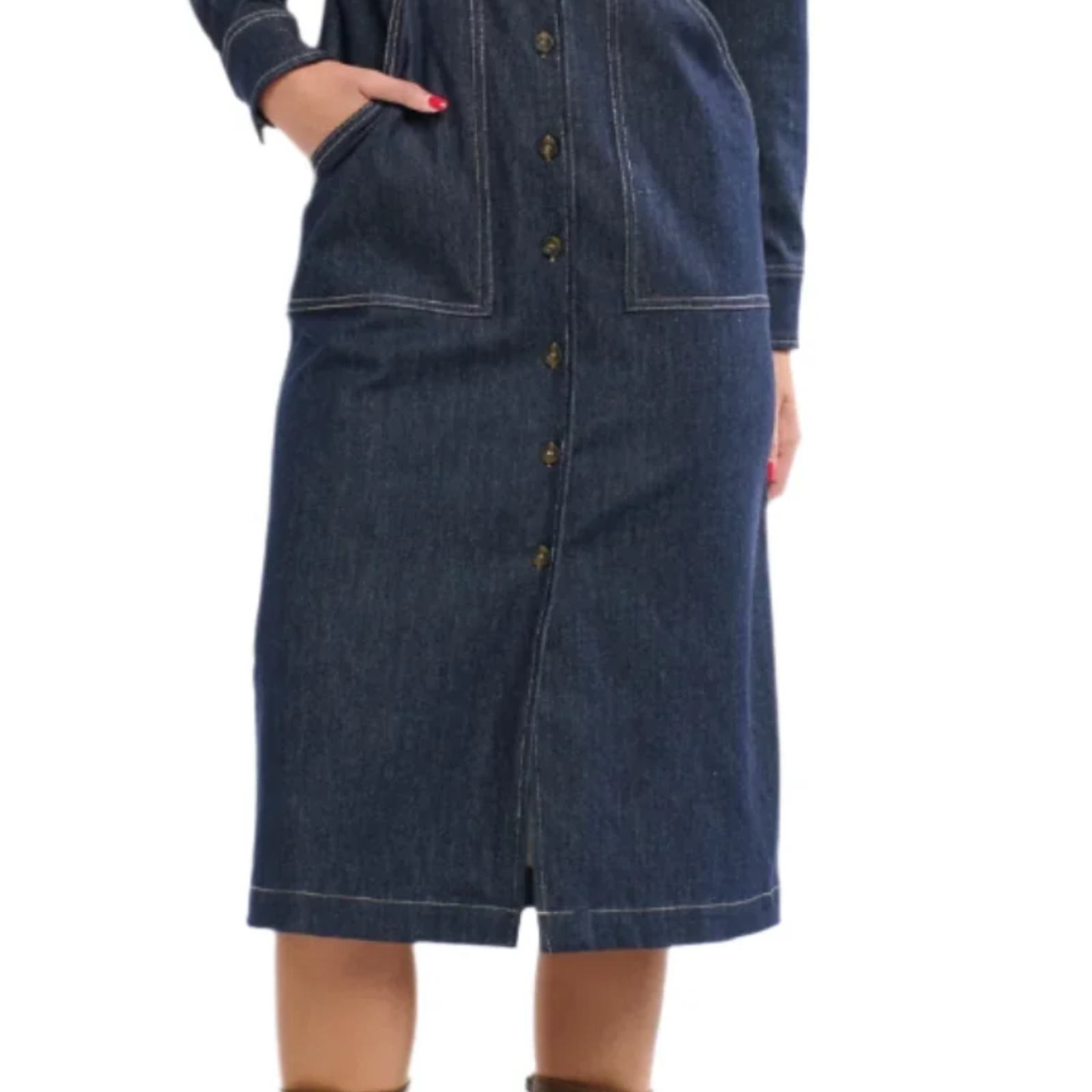 365 Women's Sabrina Long Sleeve Denim Dress