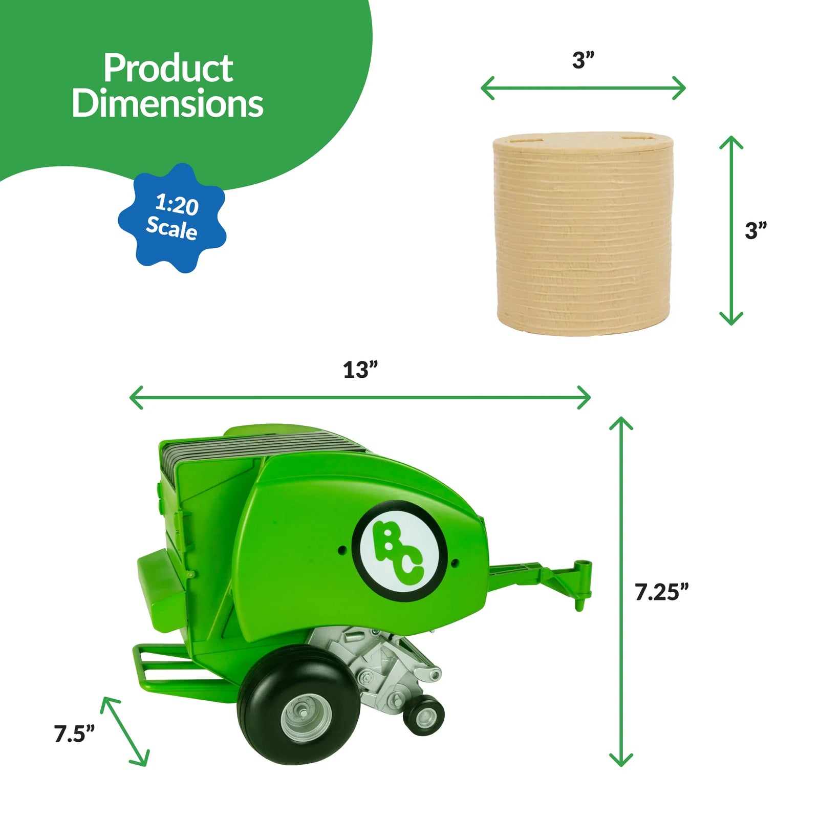 Big Country Toys Hay Baler- Green
