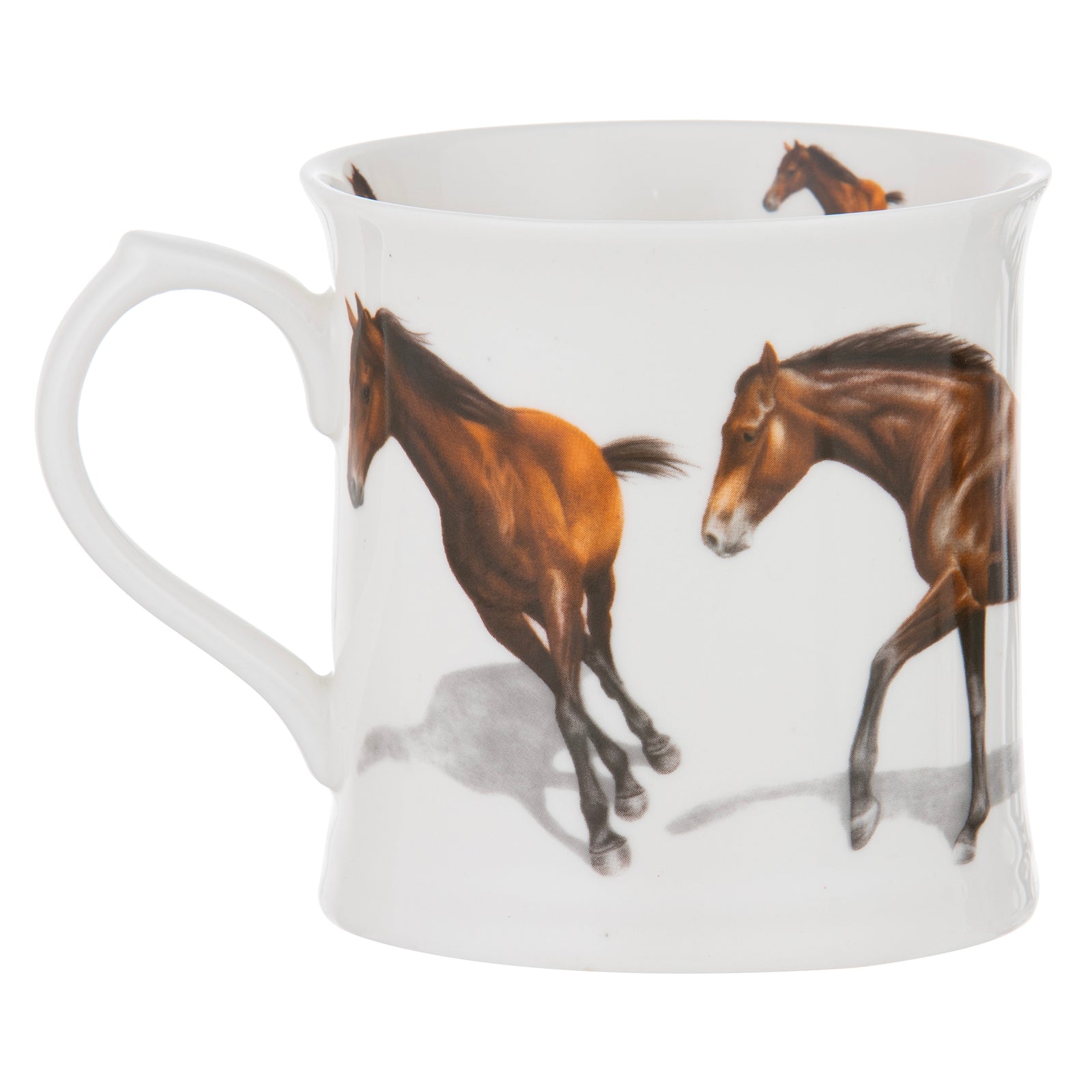 Ashdene Horses By Charlotte Bay Mug. Mug with horse design on a white background