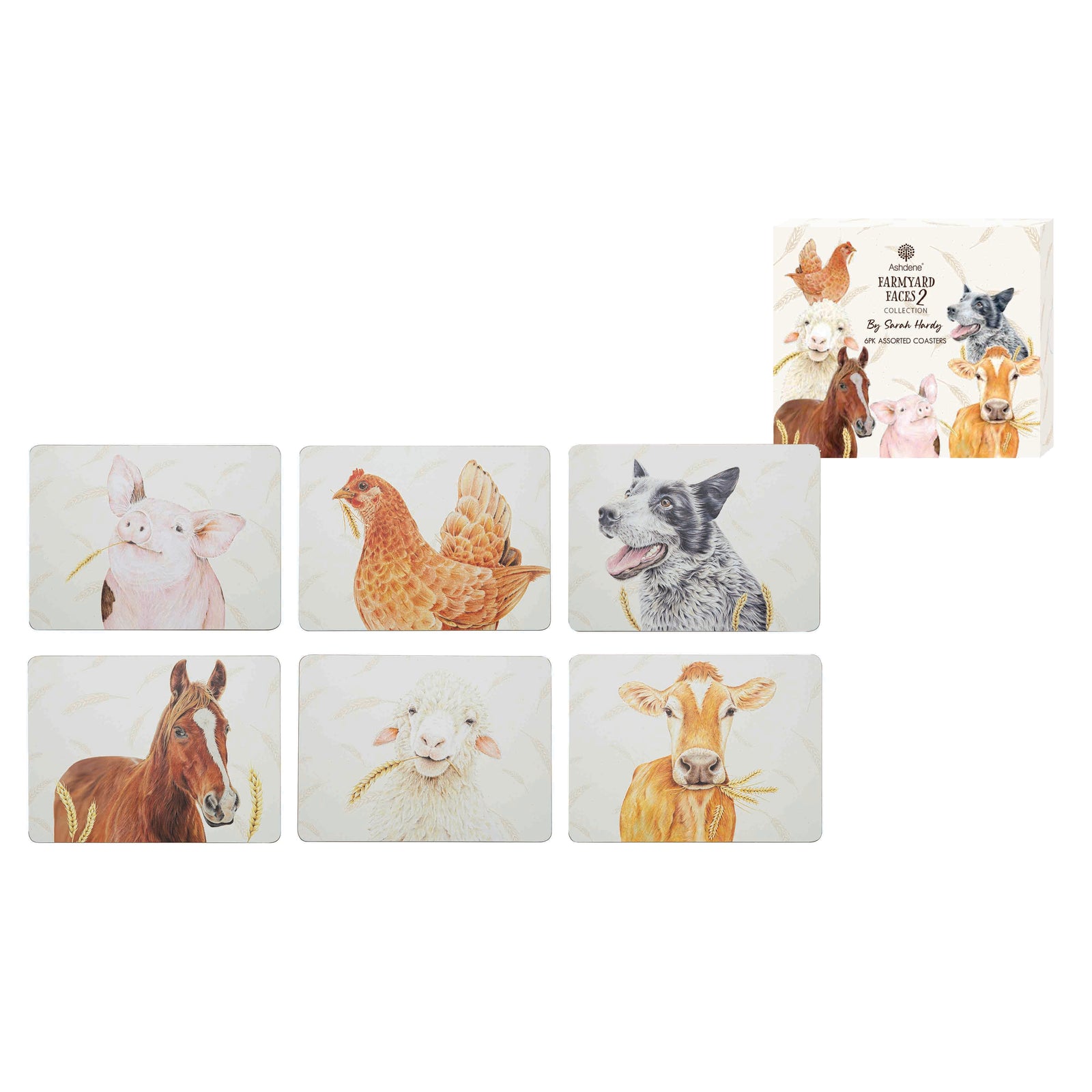 Set of animal-themed coasters on a white background
