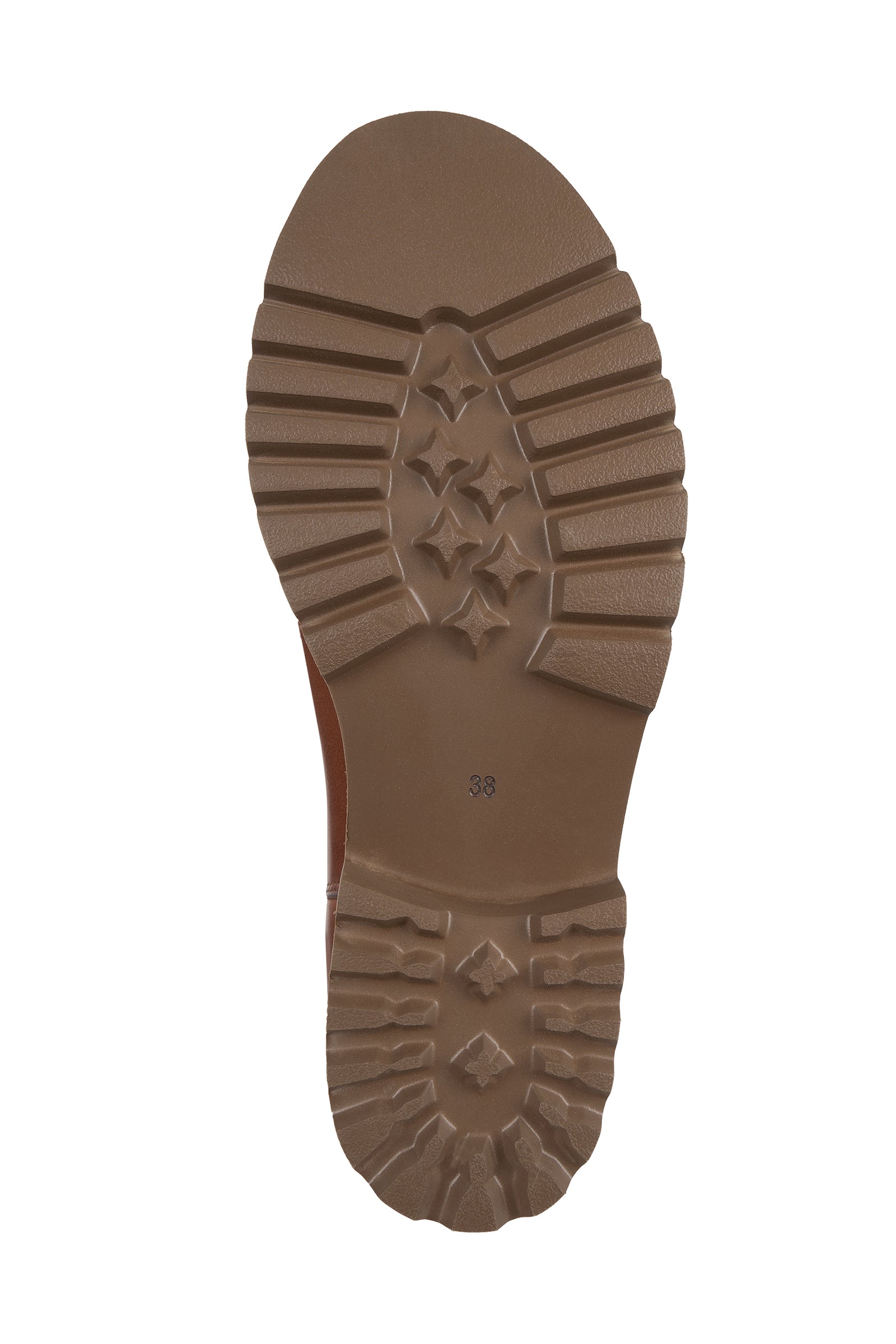 Brown boot sole on a white background