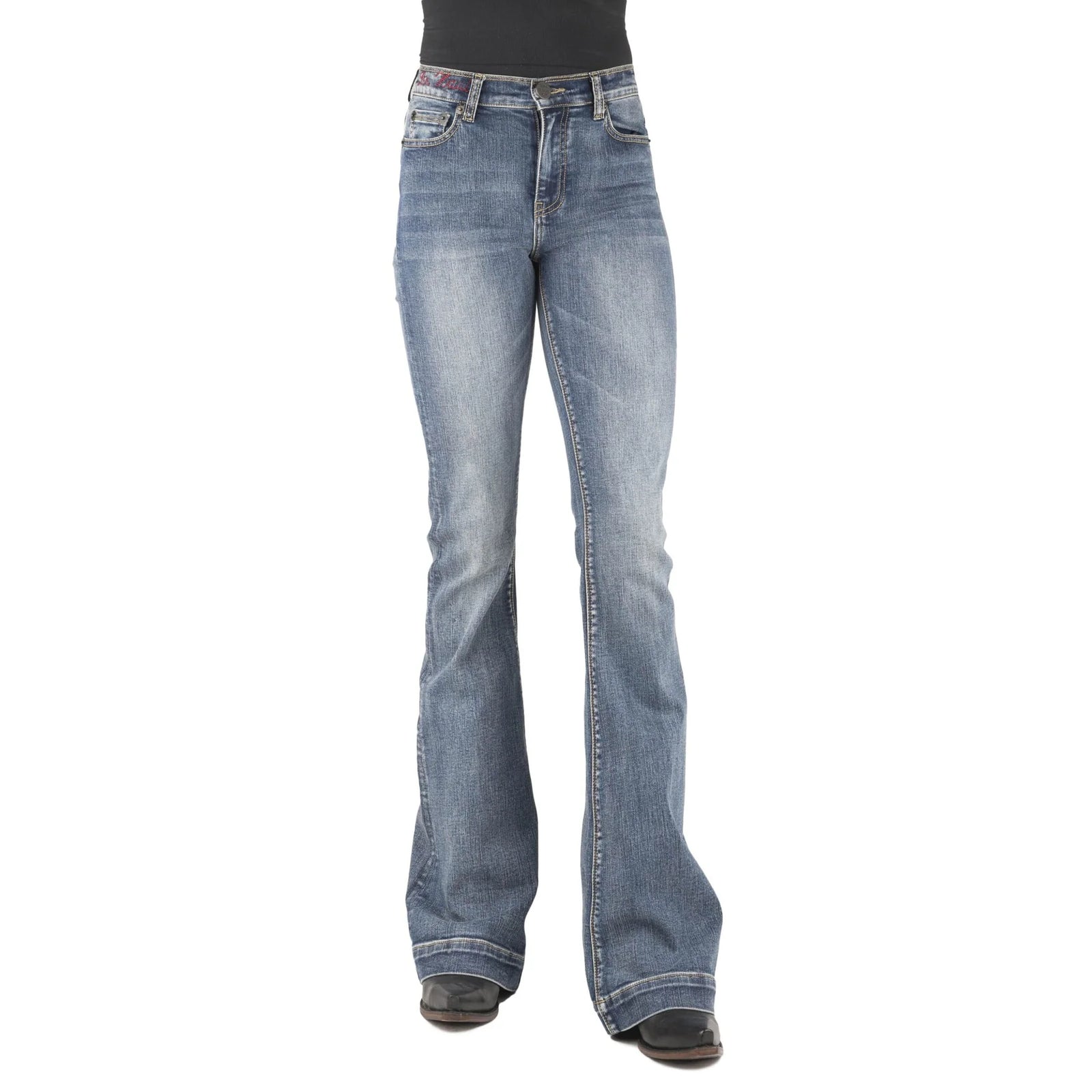 Pair of blue jeans on a white background