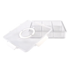 Clear plastic storage box with a lid on a white background