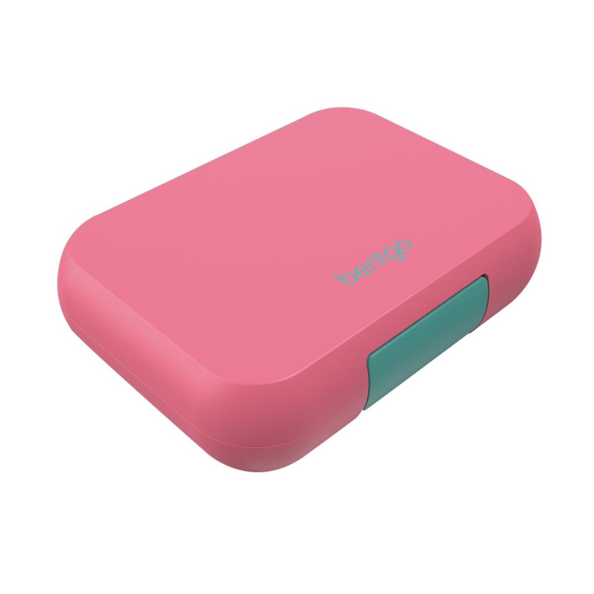 Bentgo Pop Lunch Box. Pink and green rectangular container with a brand logo on a white background