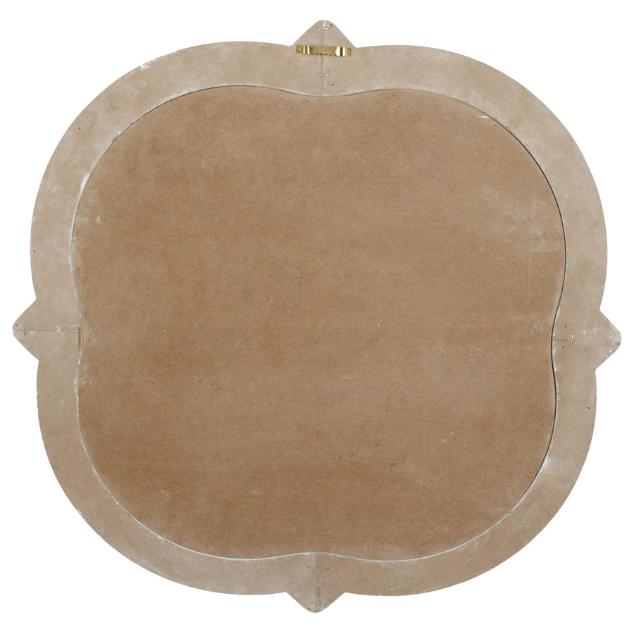 Home Sweet Home Wall Art. Beige decorative mirror with a gold accent on a white background