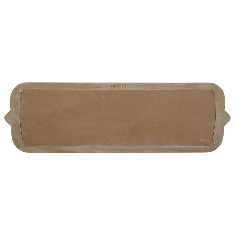 80cm Nero ‘Welcome to Our Home’ Carved Wall Art. Brown leather case with gold clasp on a white background