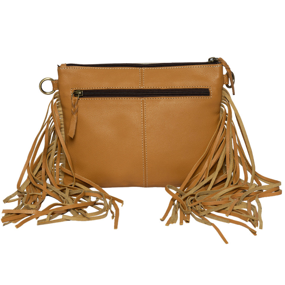 Women's Marbella Bullhead Cowhide Sling Bag with Fringes
