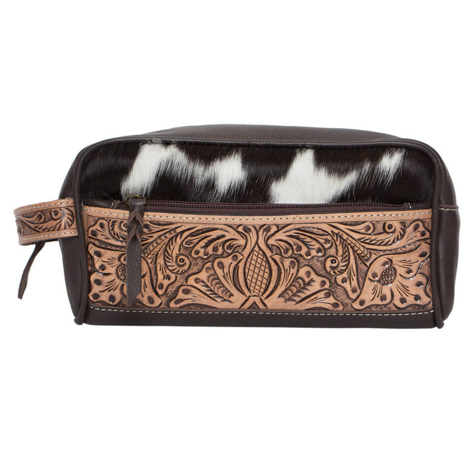 Women's Tooling Cowhide Toiletries Bag