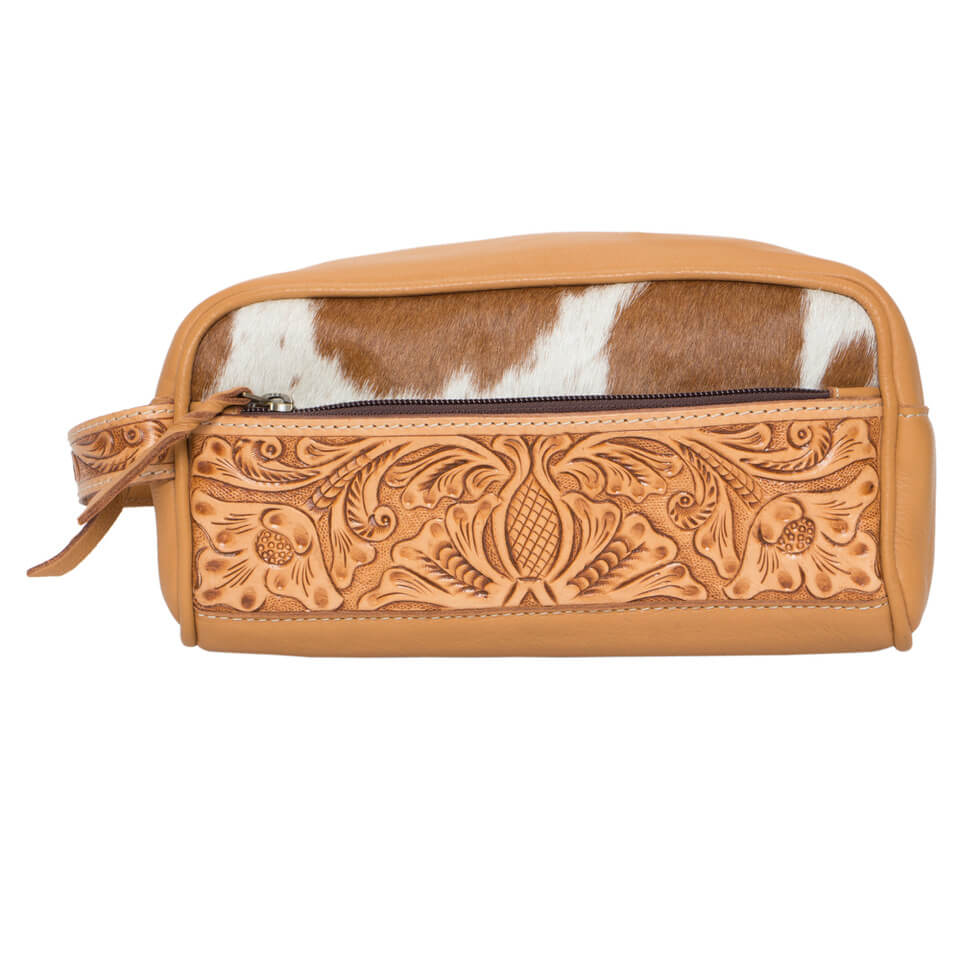 Women's Tooling Cowhide Toiletries Bag