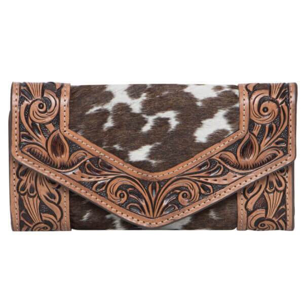 Women's Tooling Trifold Cowhide Wallet