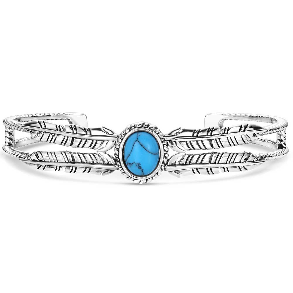 Montana Silversmith silver bracelet with a turquoise stone .