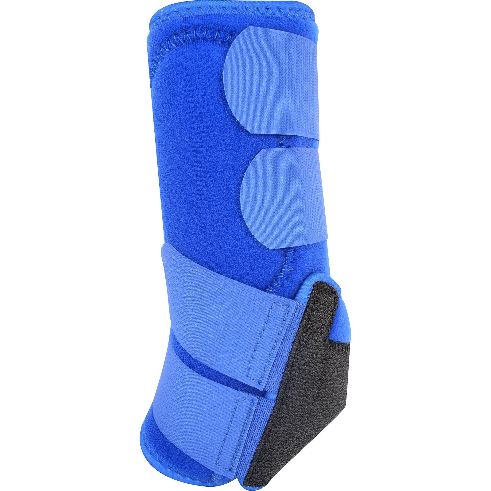 Classic Equine Legacy2 Blue Front Support Boots. Blue protective equestrian leg guard on a white background