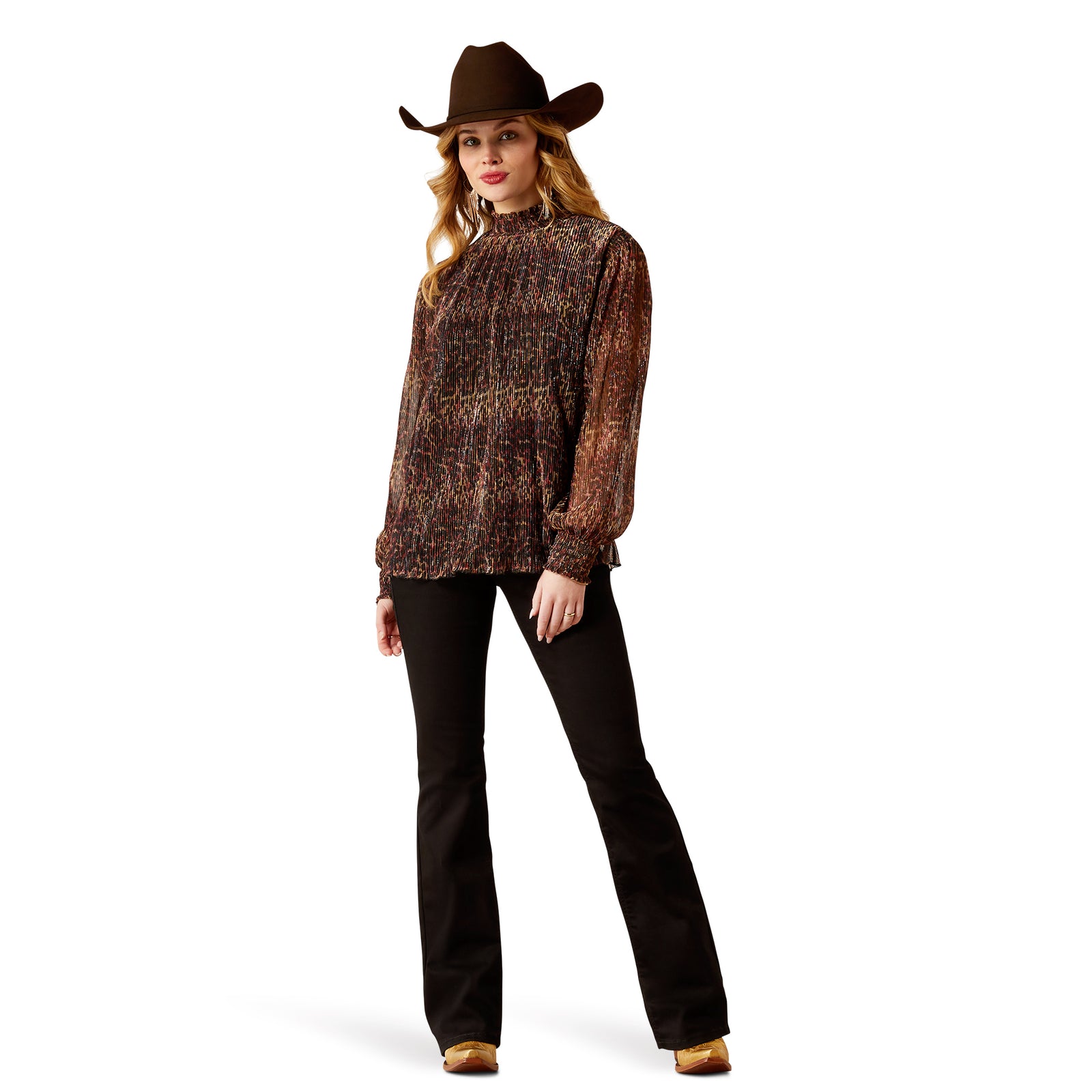 Ariat Women's Plume Pleated L/S Top