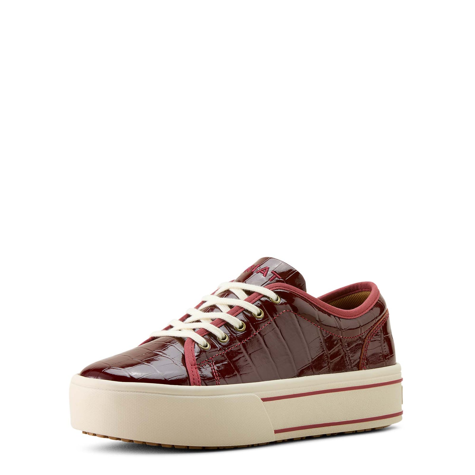 Ariat Women's Skylar Luxe Shoe. Red sneaker with white sole on a white background