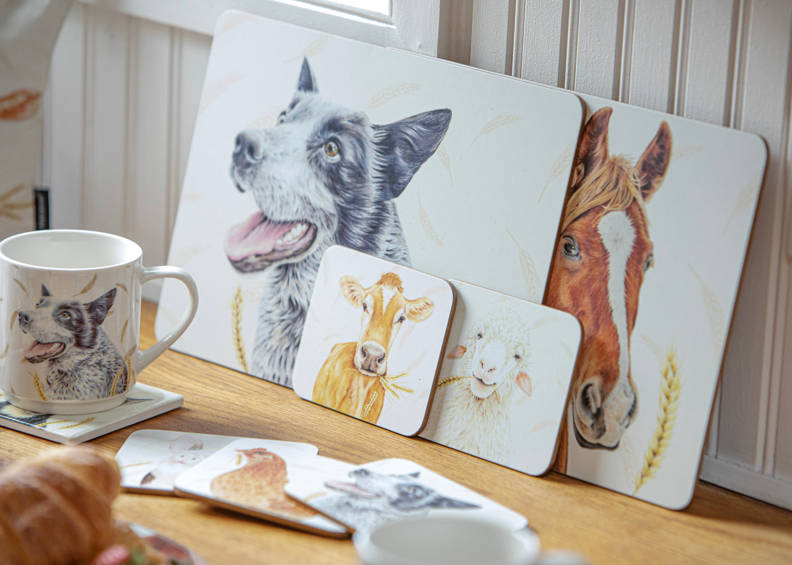 Ashdene Farmyard Faces 2 6pk Coaster