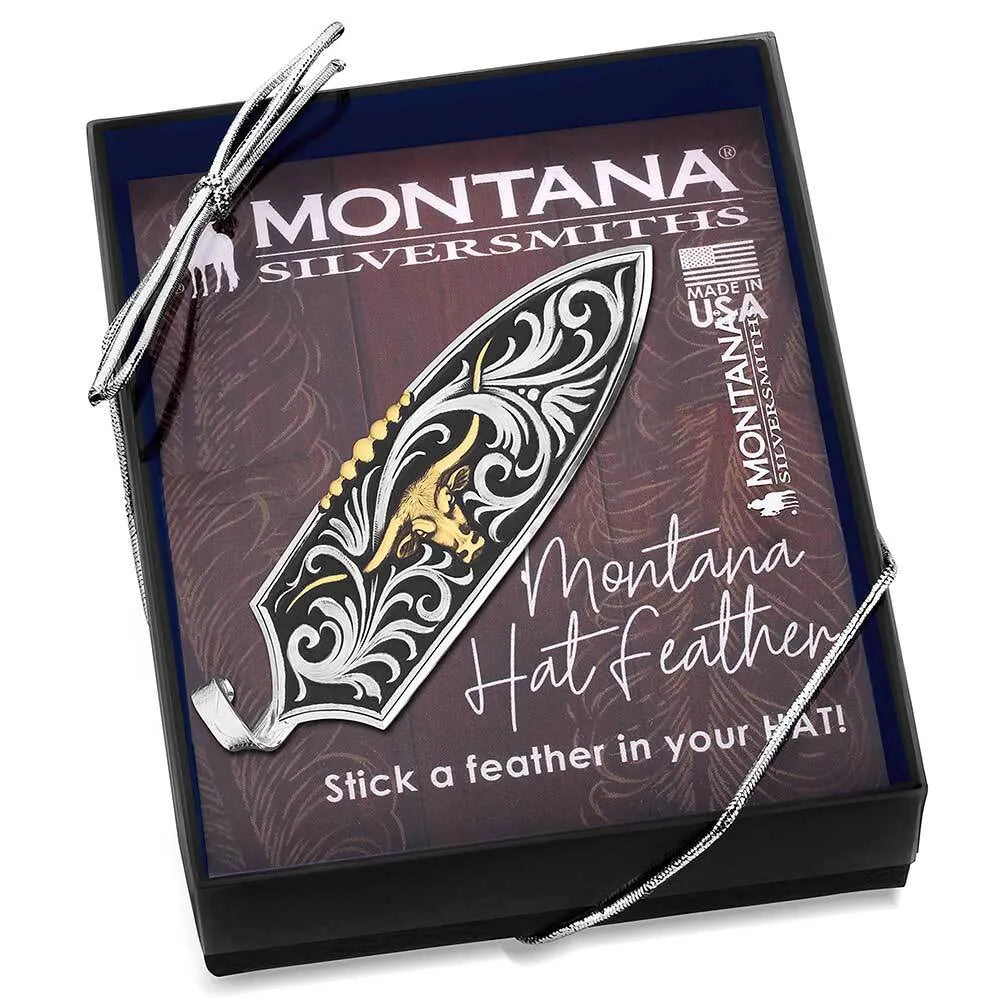 Montana Silversmith Longhorn Cattle Drive Hat Feather