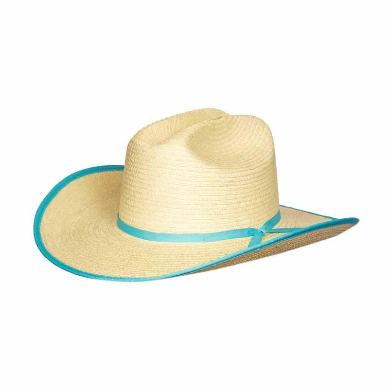 Sunbody Cattleman Kids Bound Palm Leaf Hat