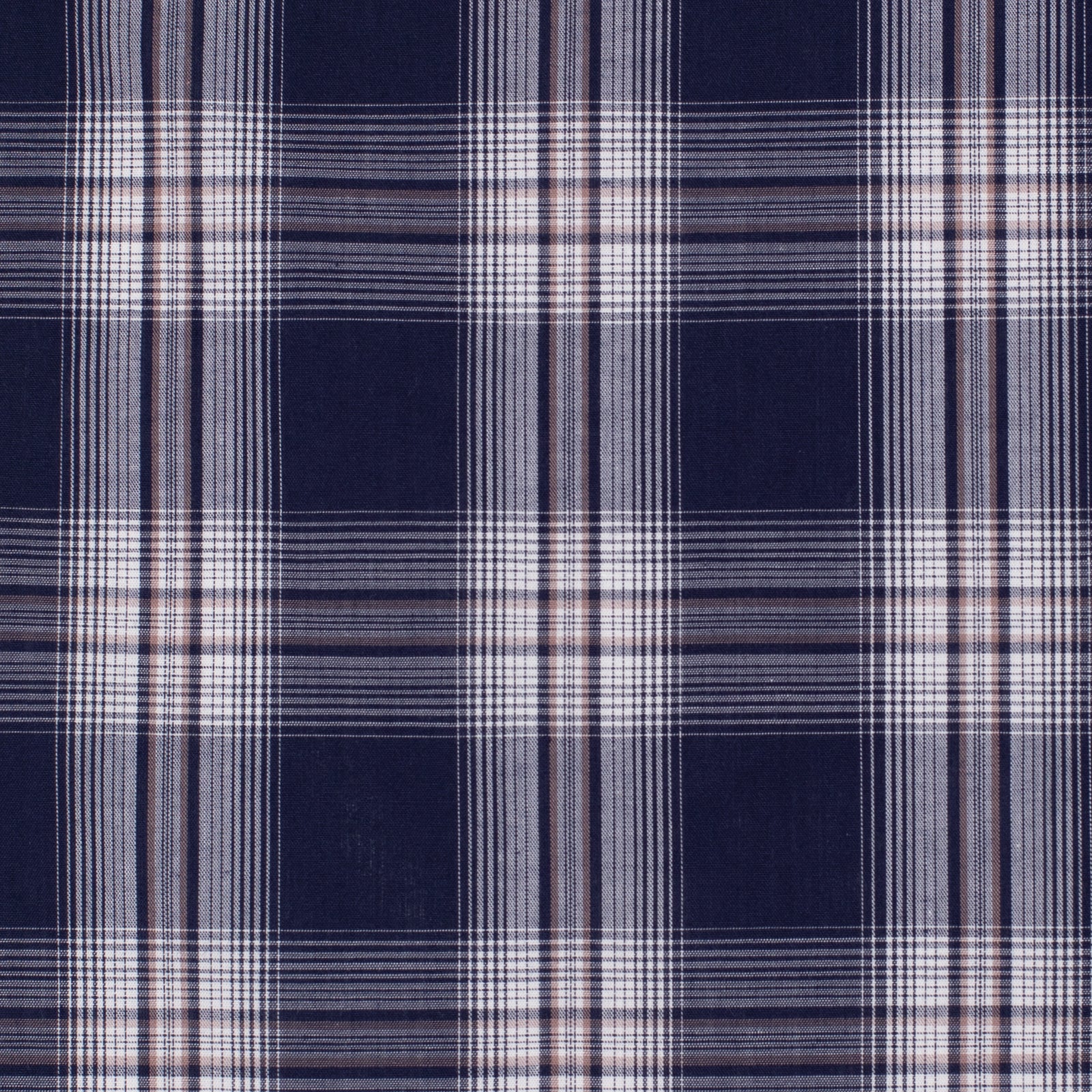 Close-up of blue and white plaid fabric pattern