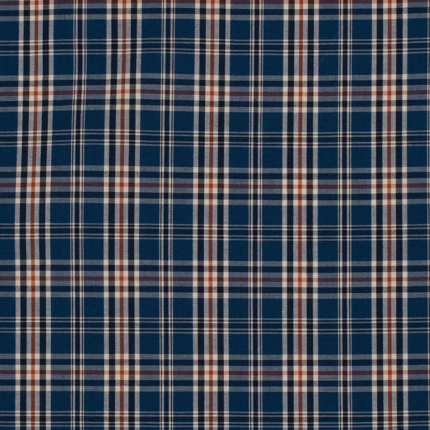 Just Country Men's Austin Full Button Plaid Workshirt. Navy blue and orange plaid pattern