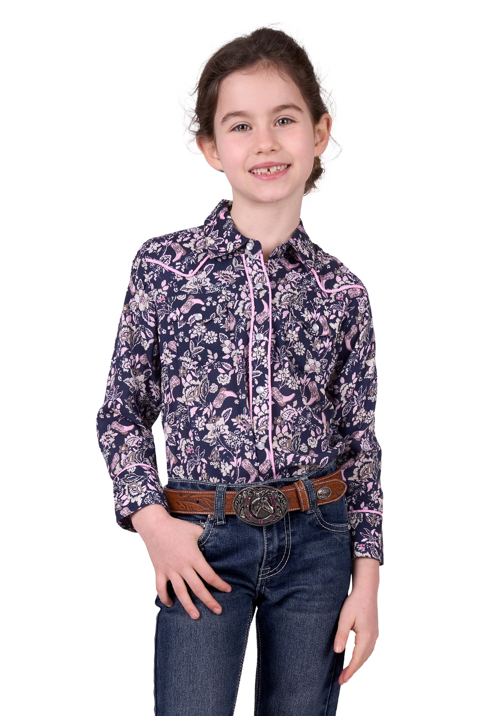 Pure Western Girl's Hannah L/S Western Shirt