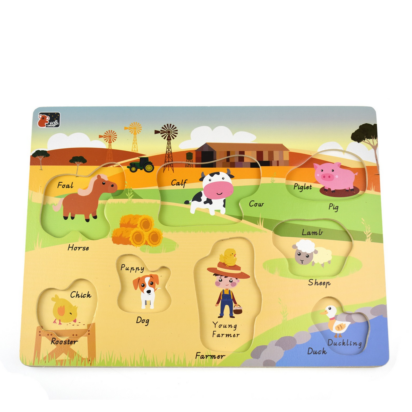 2 In 1 Australian Farm Peg Puzzle Eleganter