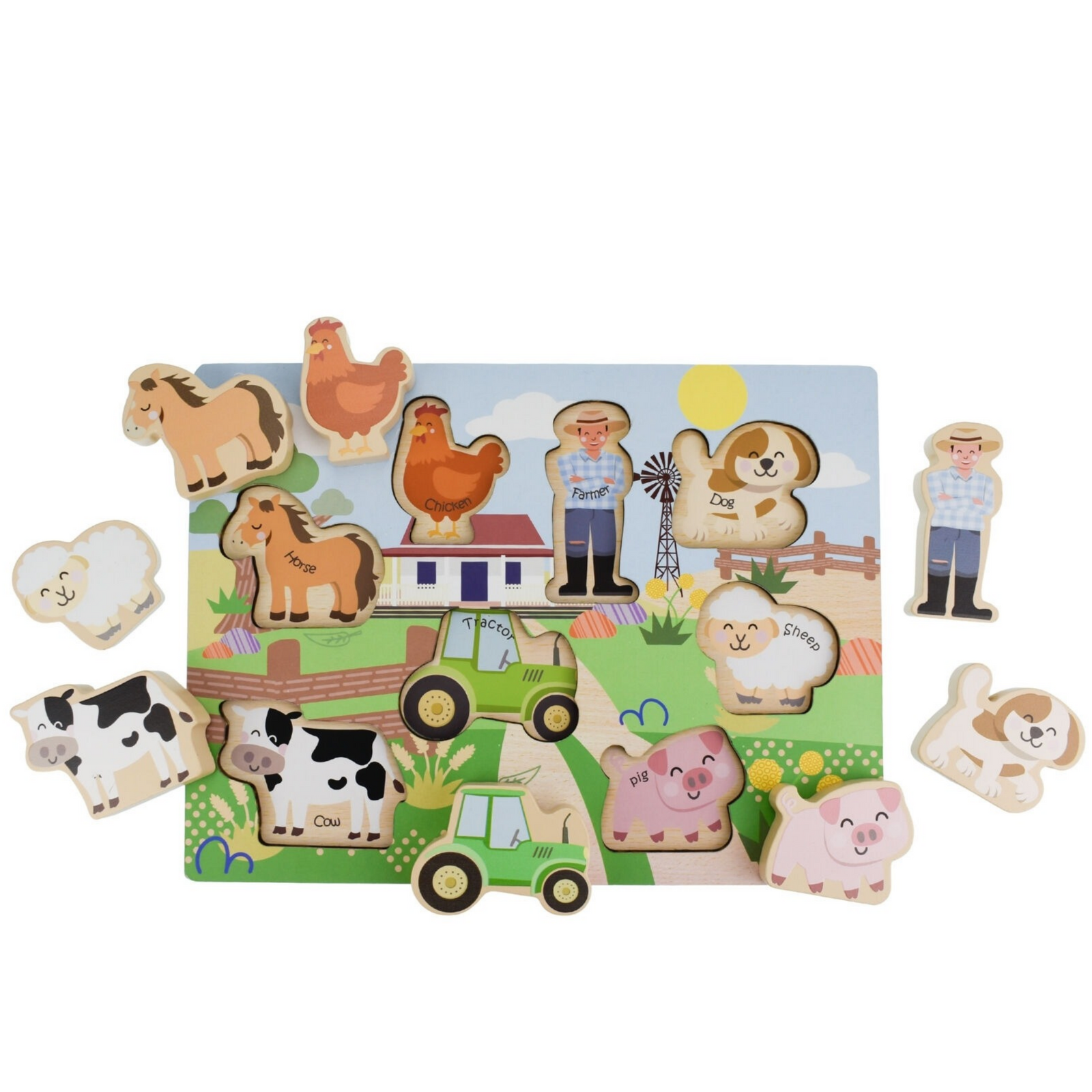 Eleganter Wooden Chunky Aussie Farm Animal Puzzle Eleganter