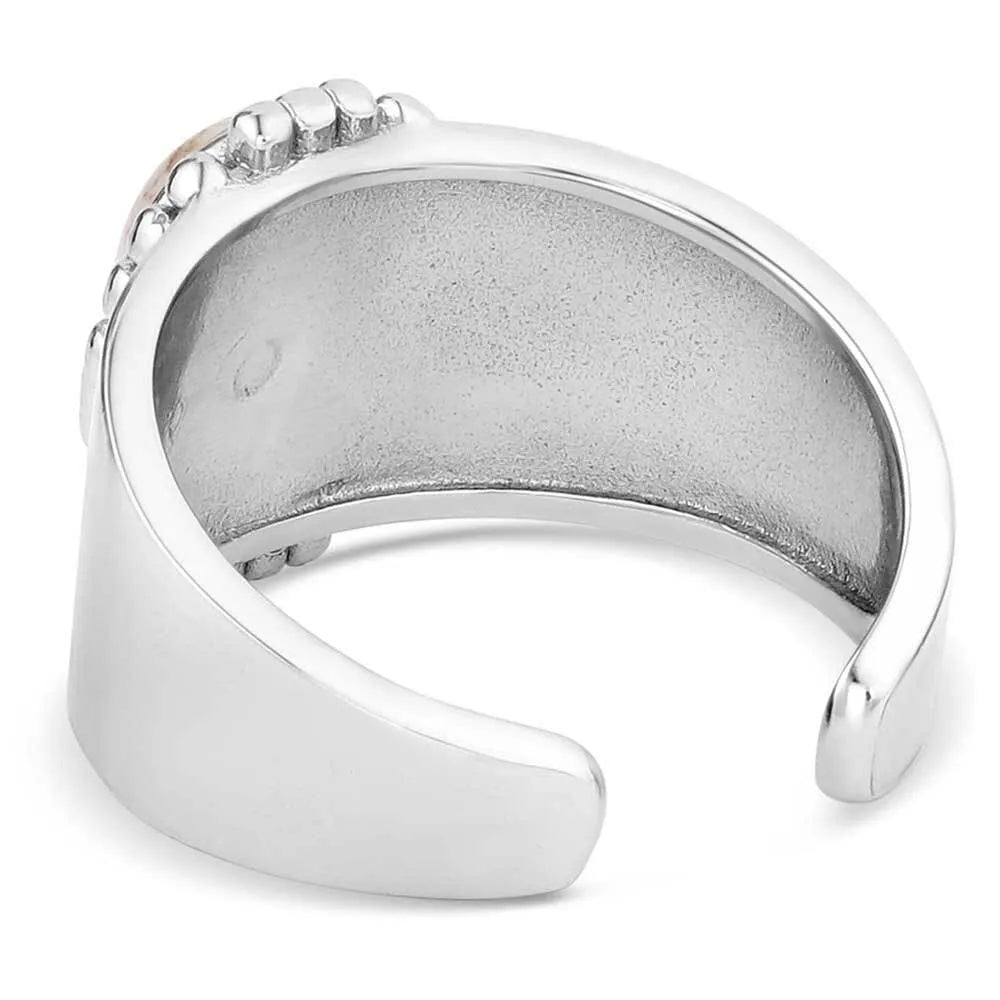 Montana Silversmiths Heavenly Panorama Open Ring. Silver ring on a white background
