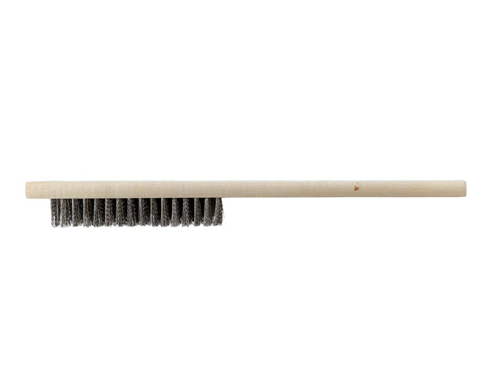 Roughstock Rosin Bronc Wire Brush. Brush with a wooden handle and metal bristles on a white background