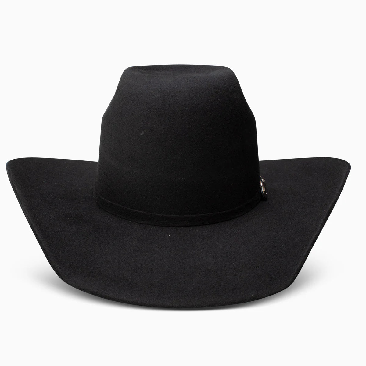 Resistol 3X Pay Window Felt Tuff Hedeman Cowboy Hat. Black cowboy hat on a white background