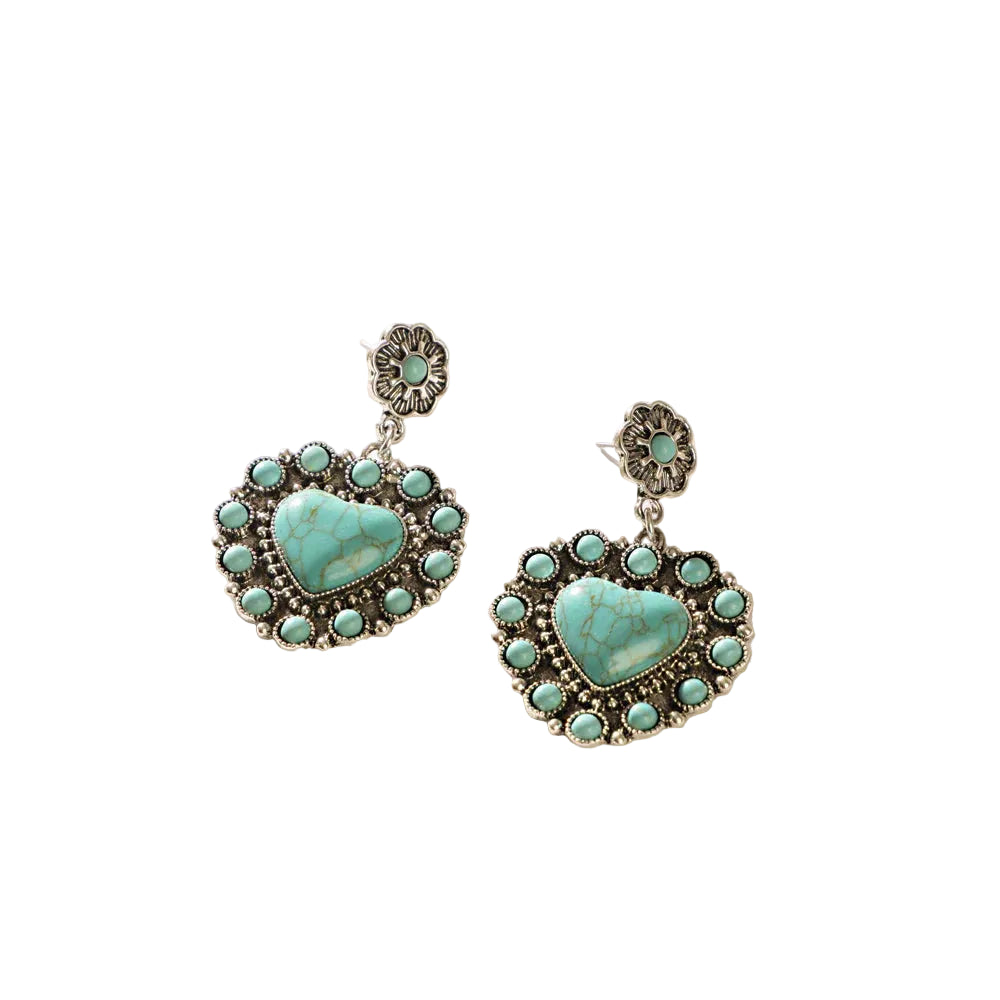 Placid Heart Earrings In Blue