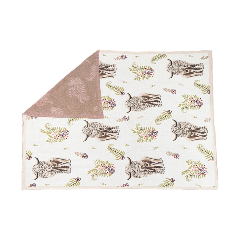 Blanket with animal pattern on a white background