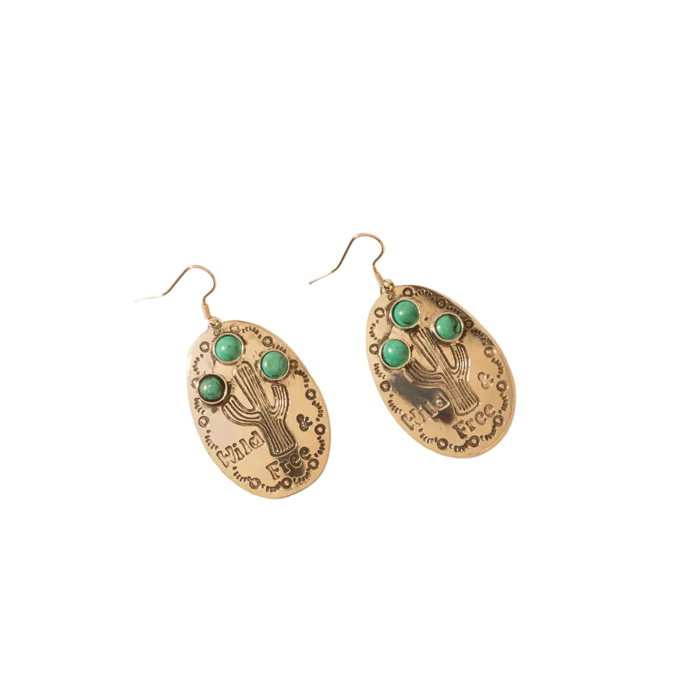 Wild Saguaro Earrings in Moon Silver