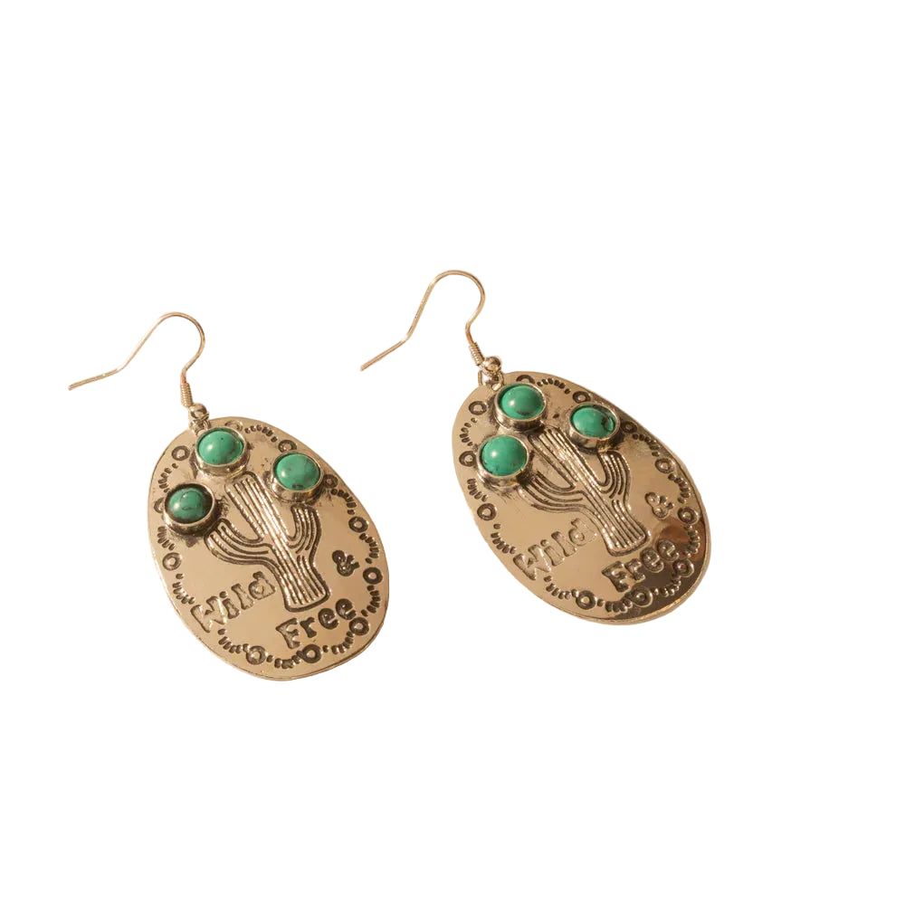 Wild Saguaro Earrings in Moon Silver