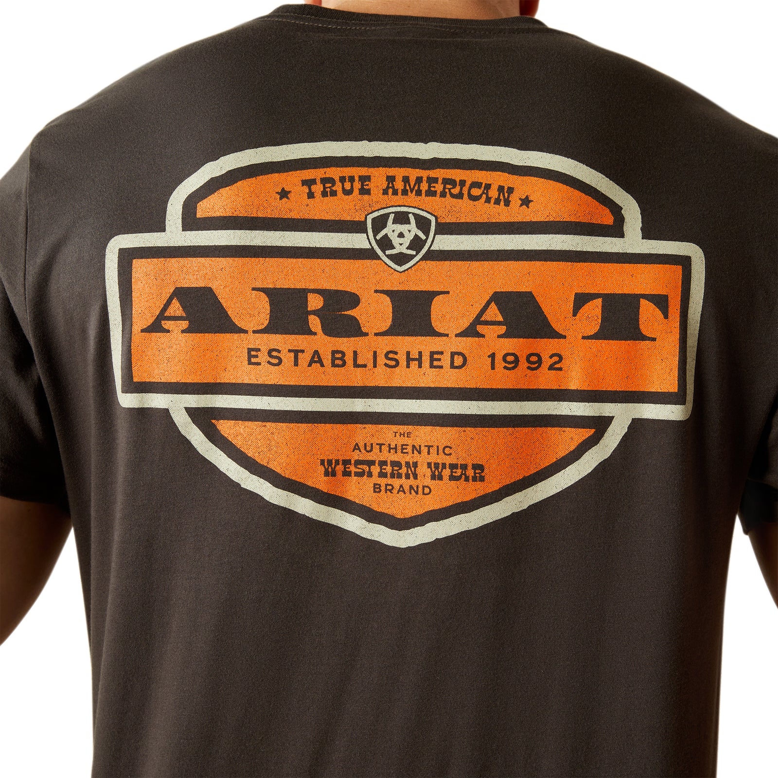 Ariat Men's Ol' Style Lockup T-ShirtBlack t-shirt with Ariat logo on the back