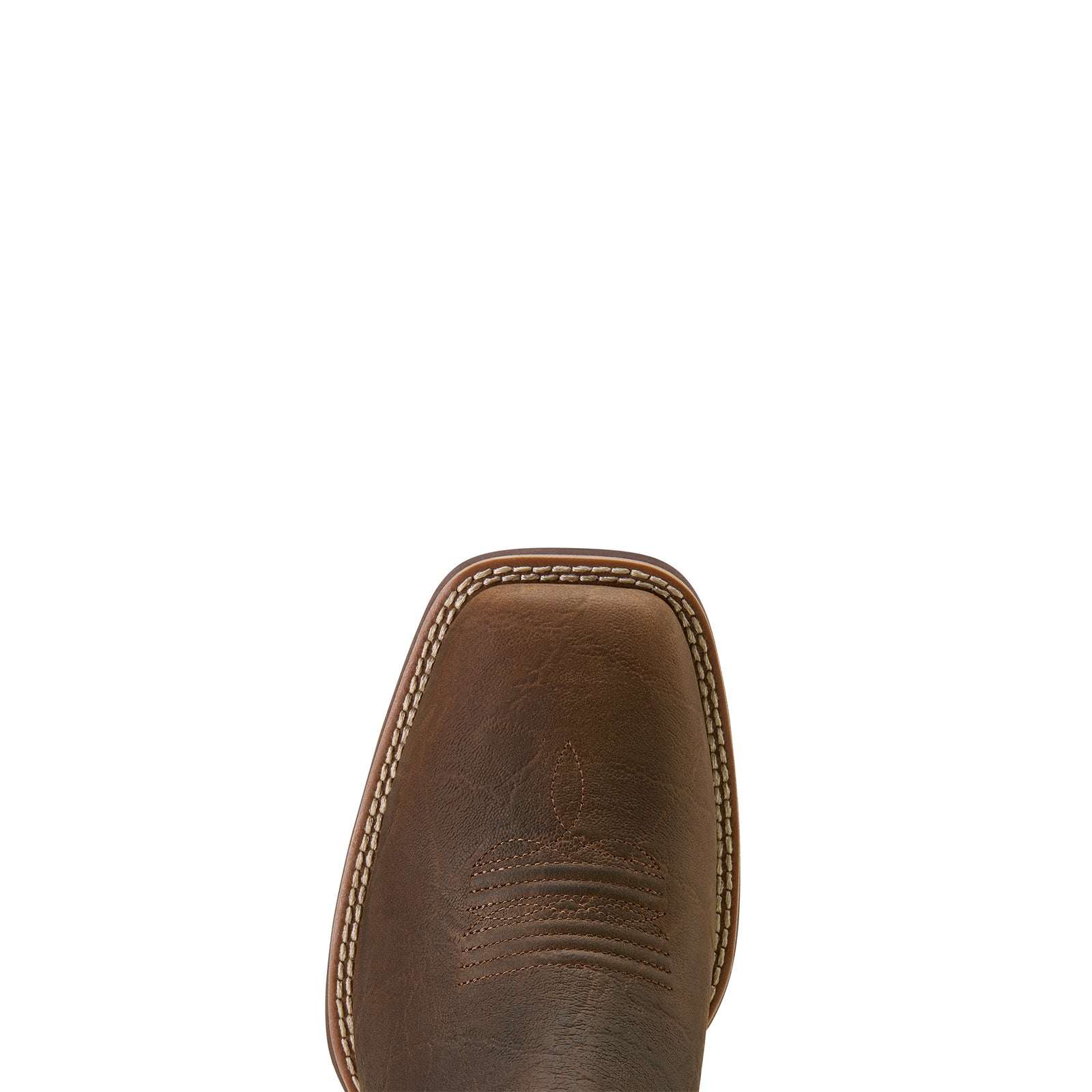 Brown leather boot sole on a white background