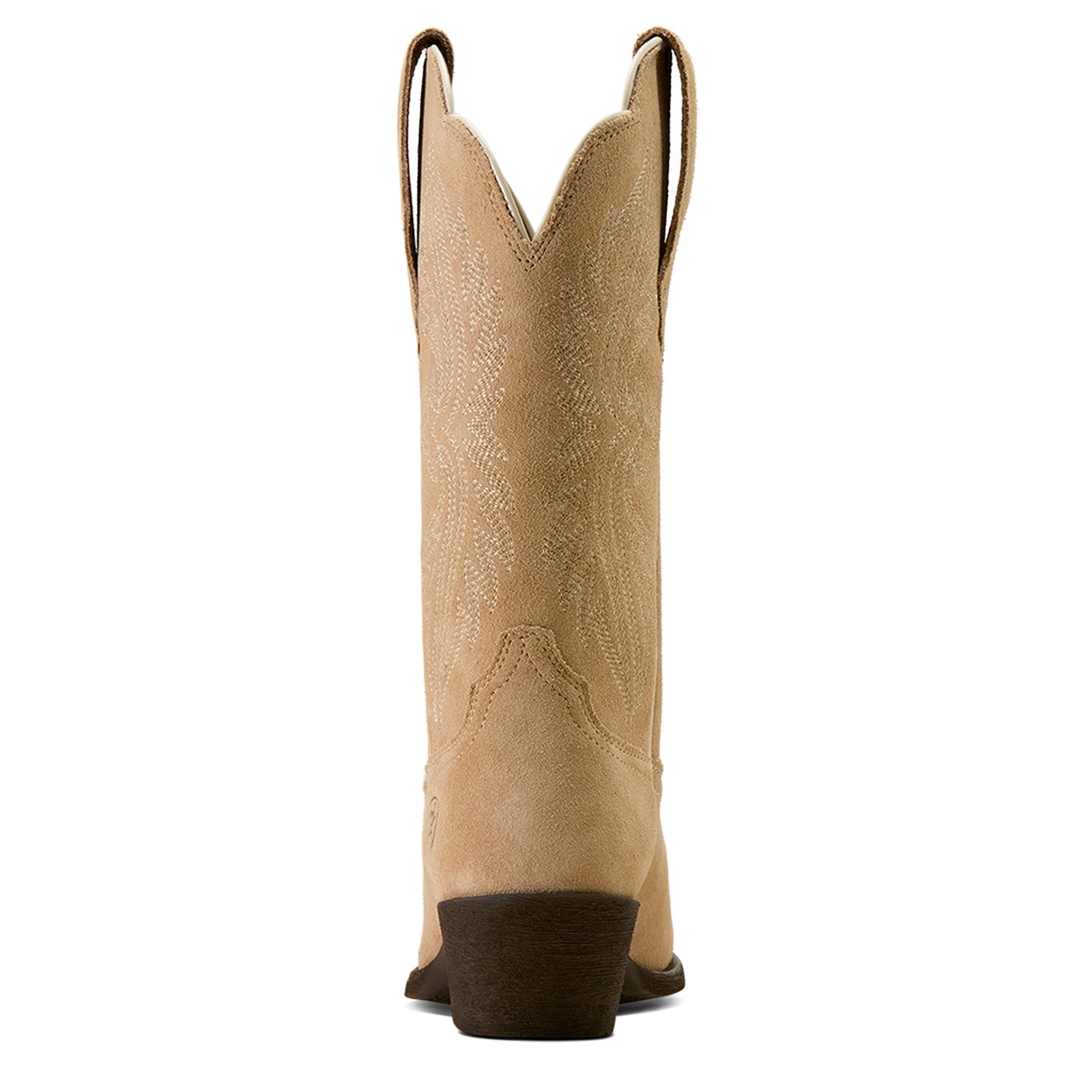 Tan cowboy boot on a white background
