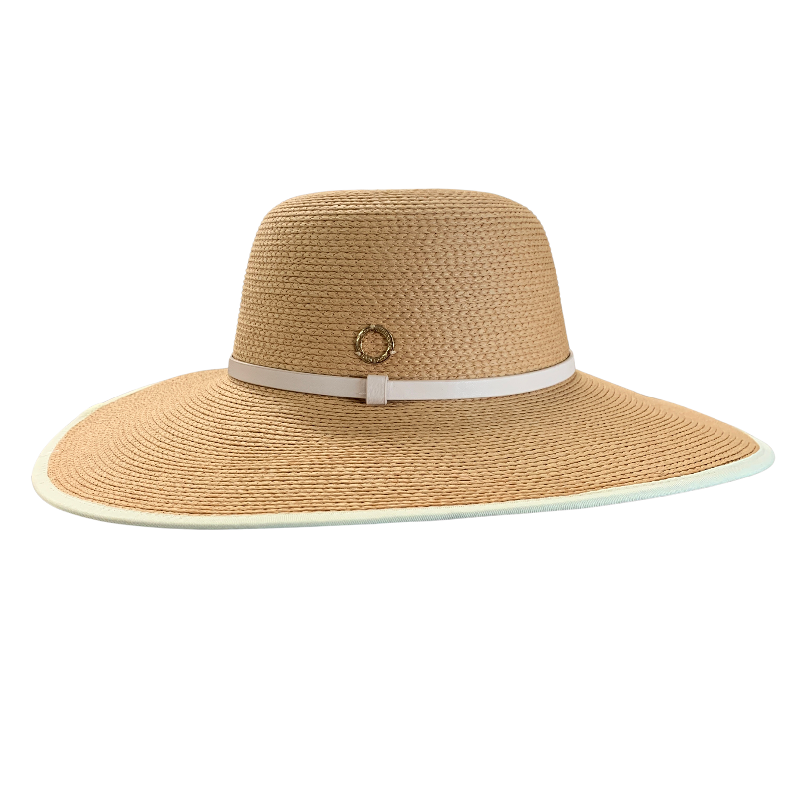 Sundaise Skylar Wide Brim Straw Hat with Cream Band