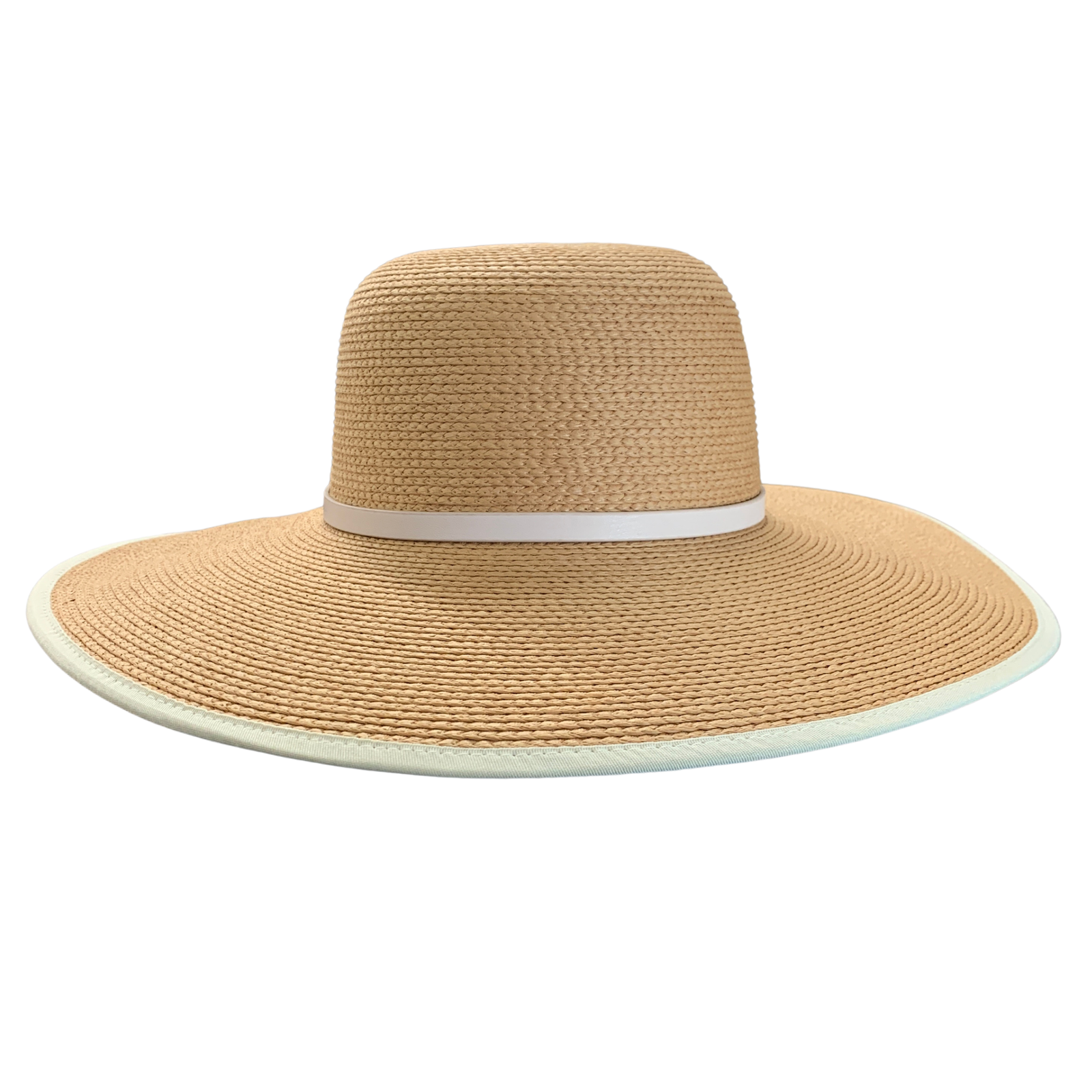 Sundaise Skylar Wide Brim Straw Hat with Cream Band