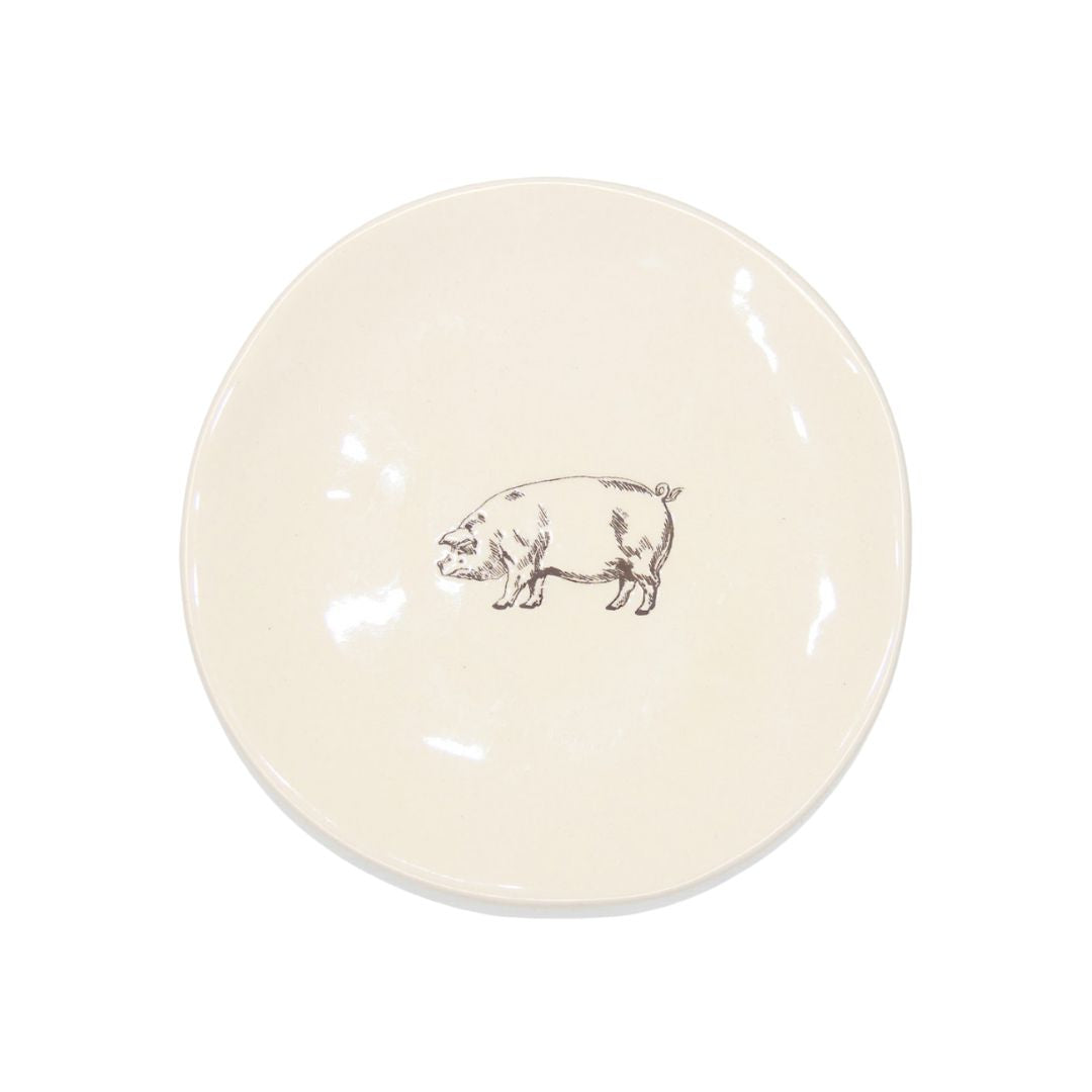 Farm Design Set of 4 Small Ceramic Plates
