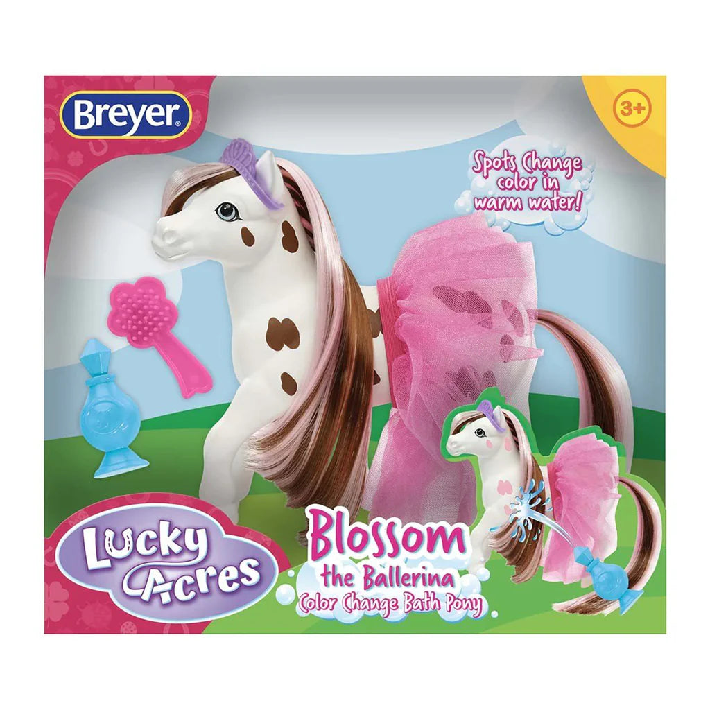 Breyer Activity Blossom the Ballerina Bath Time Colour Change Pony. Breyer Lucky Acres Blossom the Ballerina color change bath pony packaging.