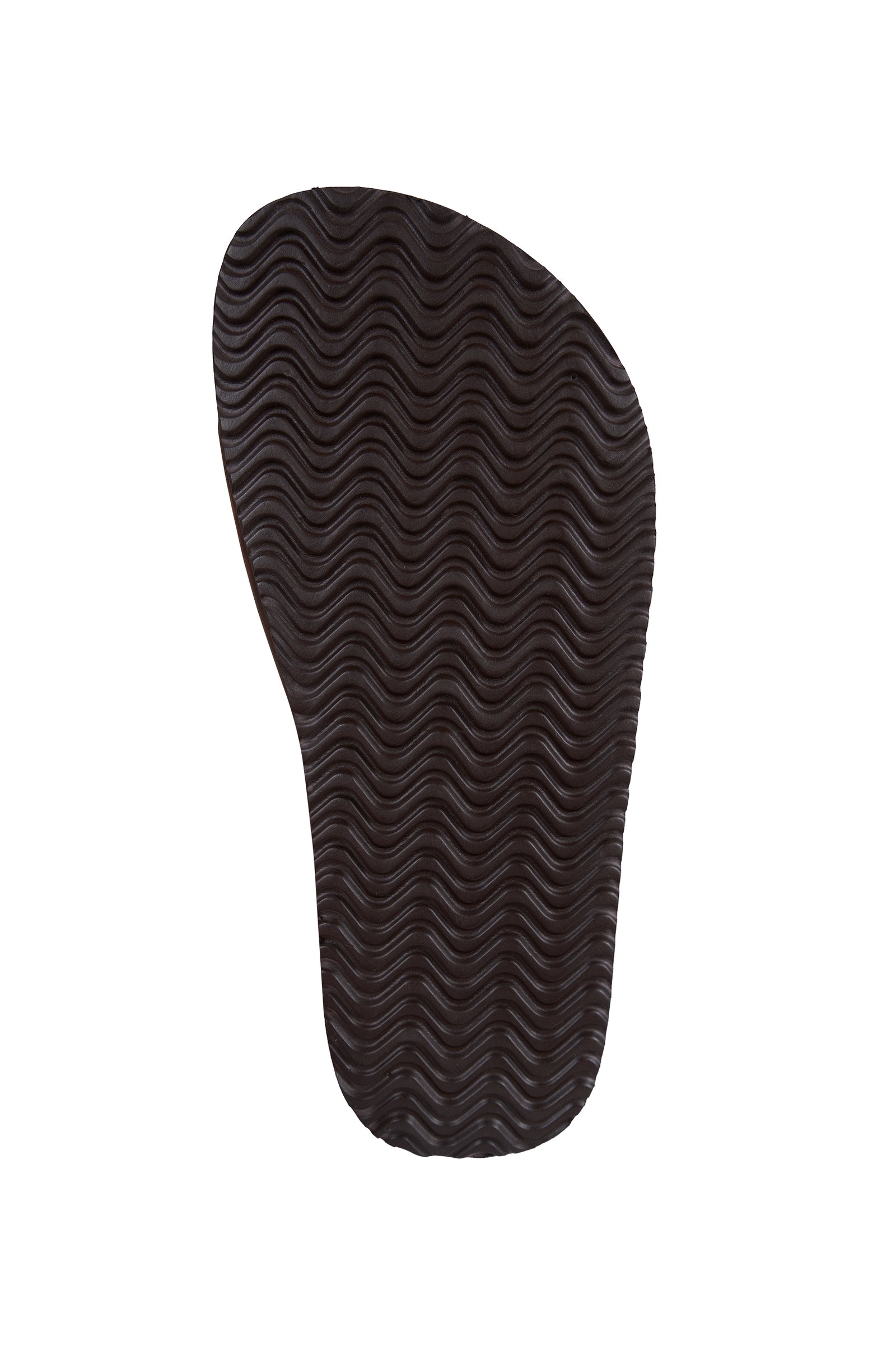 Thomas Cook Women's Trinity Buckle Sandal. Textured black insole on a white background