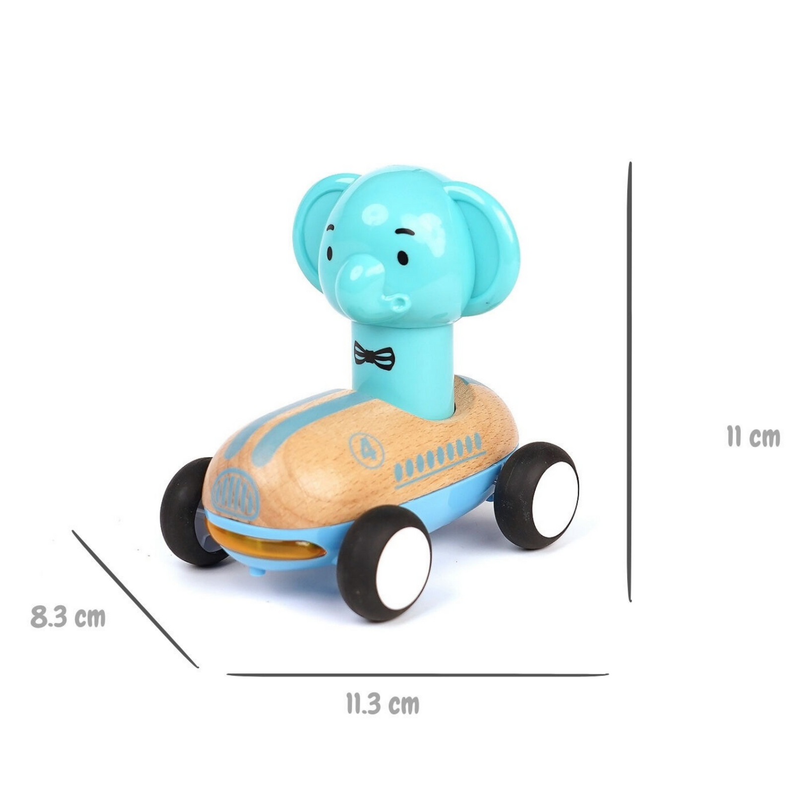 Wooden Press Go Racer Elephant with Sound & Light Eleganter