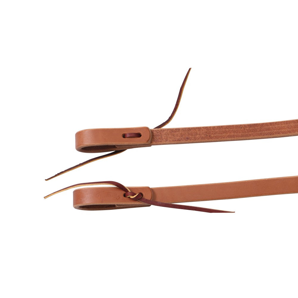 Weaver Heavy 1/2" Harness Reins. Two brown leather straps on a white background