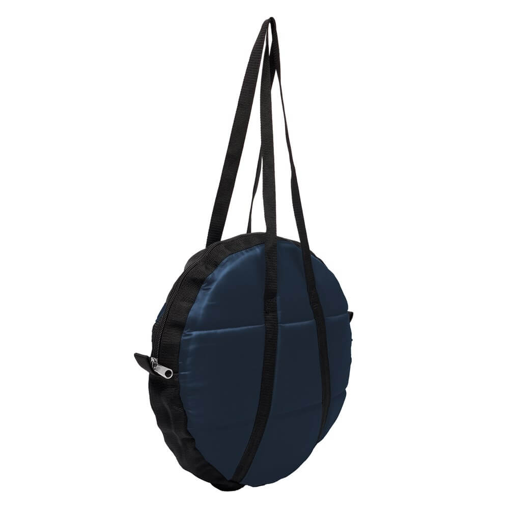 Fort Worth Lariat Carry Bag. A blue quilted nylon carry bag with a heavy-duty zipper and nylon carrying straps, designed for storing ropes.