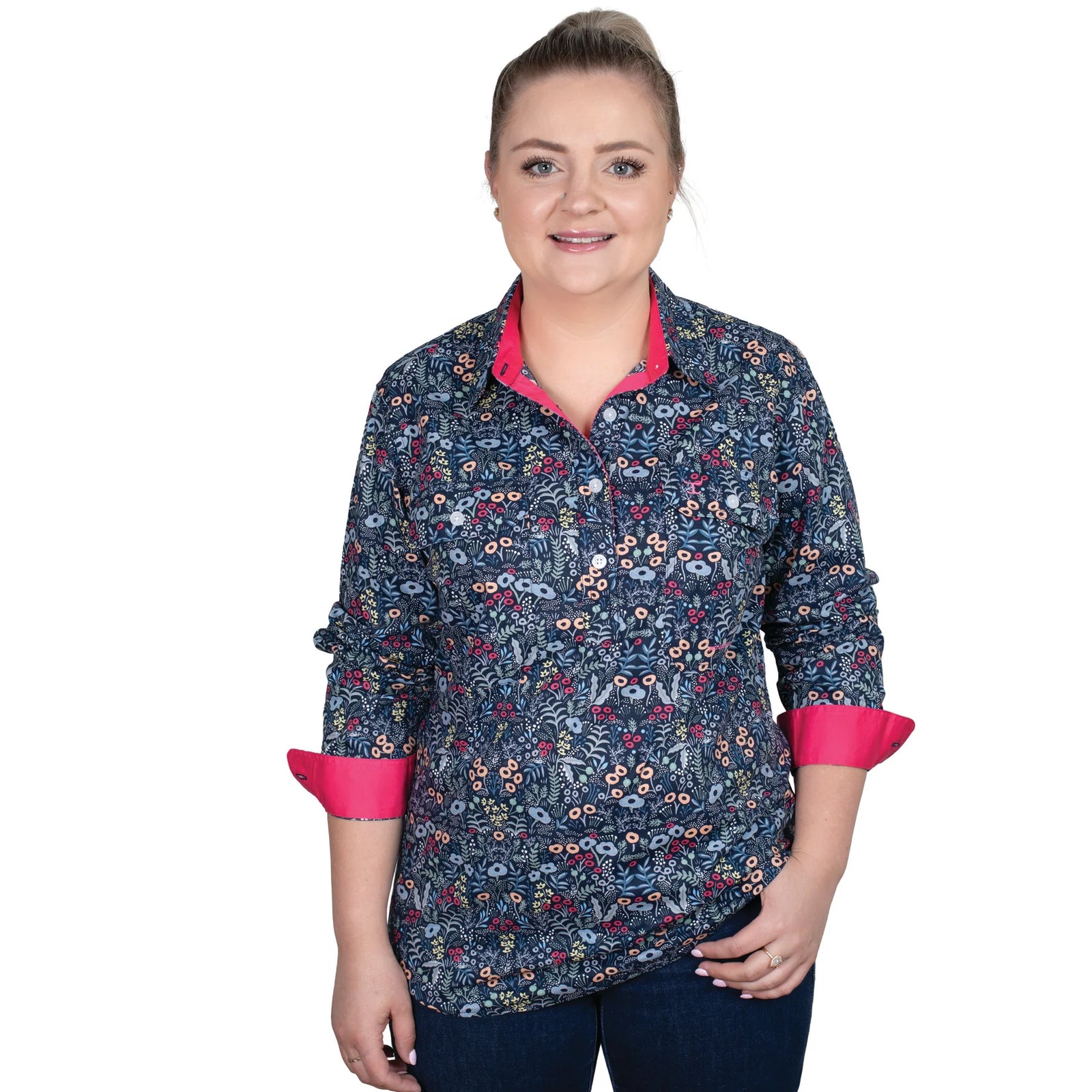 Just Country Women's Georgie Half Button L/S Shirt