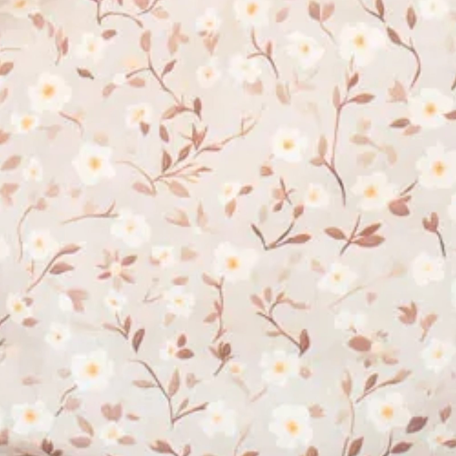 Floral pattern with small leaves and flowers on a light background