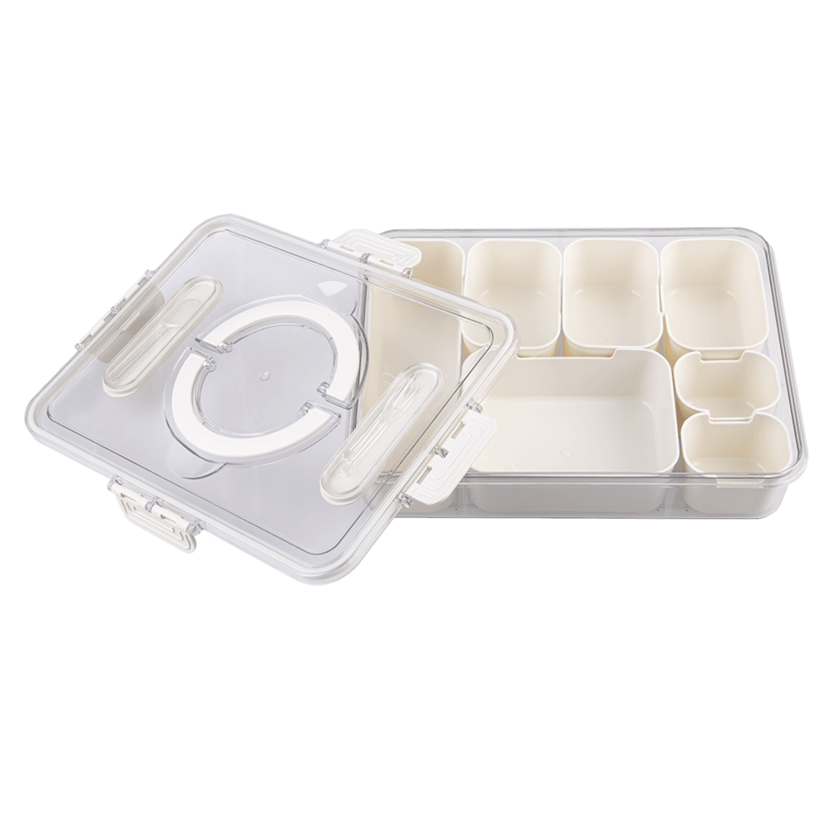 Alfresco Lane Rectangular 7 Compartment Grazing Box w/ Carry Handles & Food Picks Donaldson Enterprises